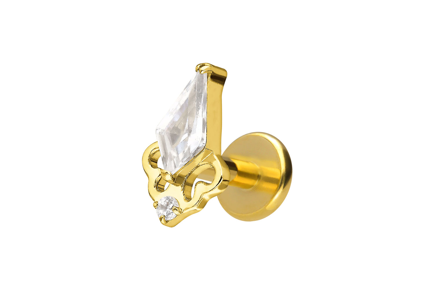 Titan Labret mit Innengewinde KRISTALLSCHILD